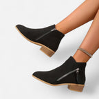 Elrien | Women’s Chunky Heel Ankle Boots with Zipper