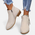 Elrien | Women’s Chunky Heel Ankle Boots with Zipper