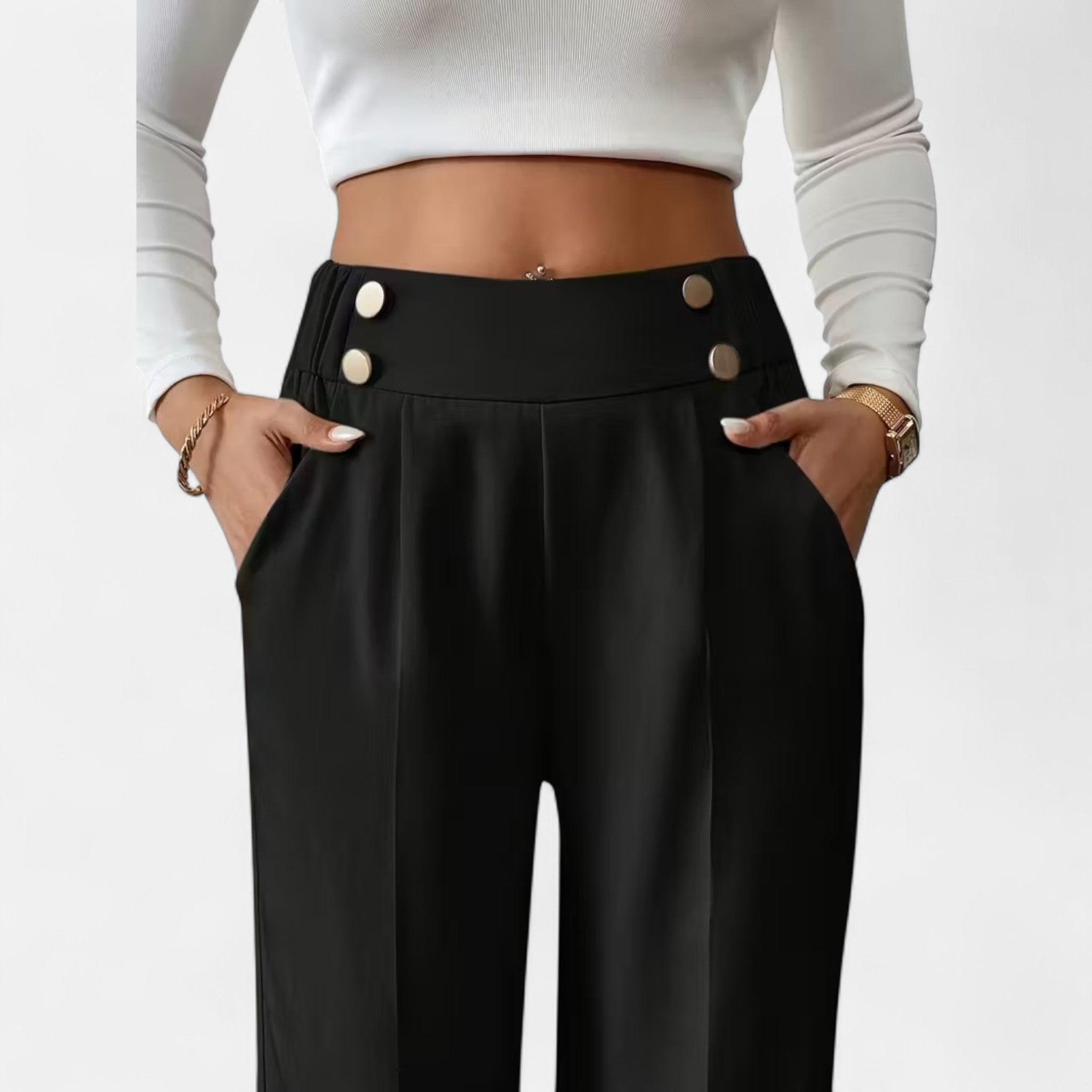 Elrien | Women’s High-Waist Straight Leg Trousers