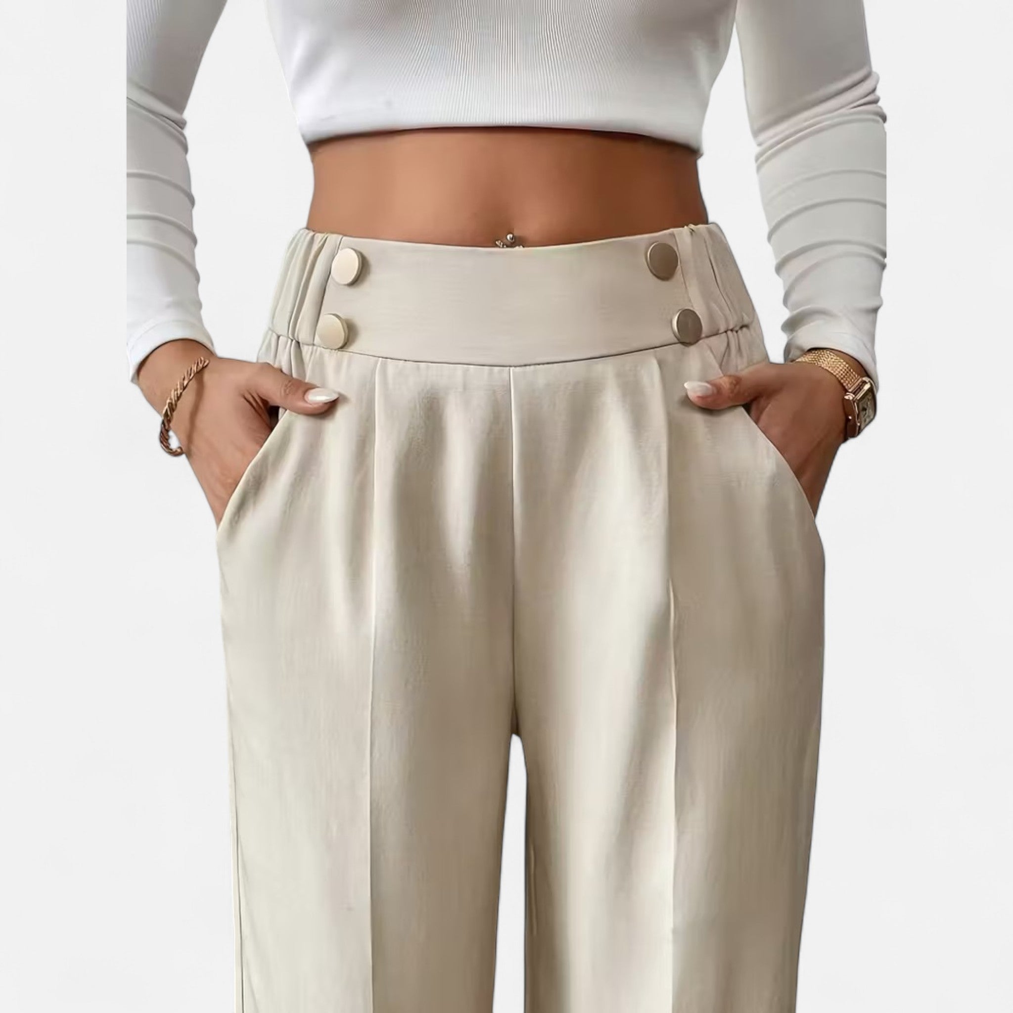 Elrien | Women’s High-Waist Straight Leg Trousers